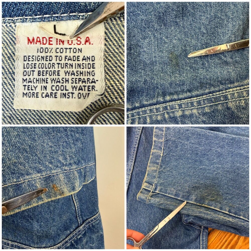 Vintage Denim Duffle Coat | USA Made, Wood Toggle 100% Cotton Jean Jacket - Picture 10 of 12